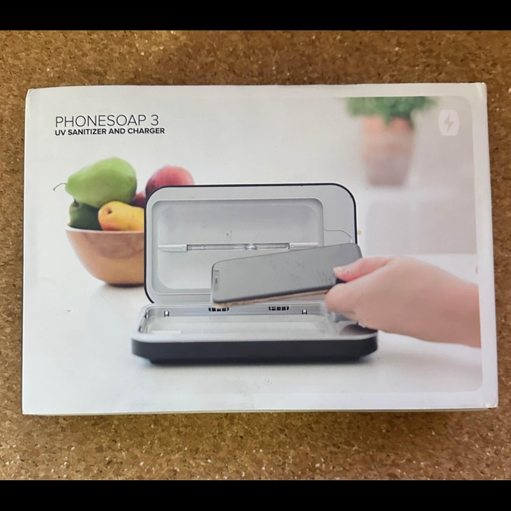 PhoneSoap 3 UV Sanitizer & Charger - Silver/Black